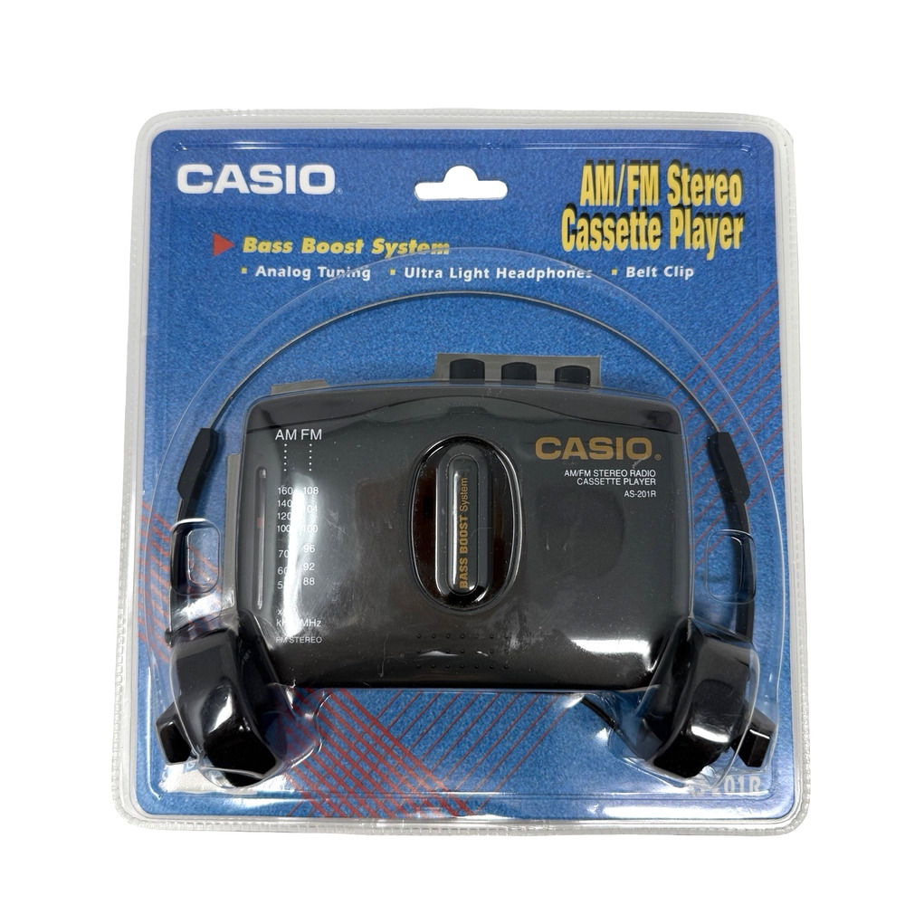 Vintage Casio AS201R AM FM Stereo Cassette Player Sealed 90s Y2K